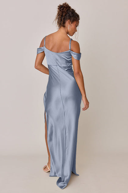 Sienna Satin Dress | Made To Order | French Blue