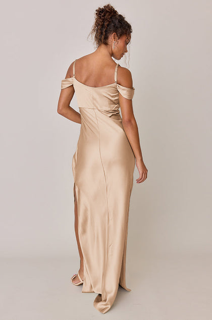 Sienna Satin Dress | Made To Order | Honey Beige