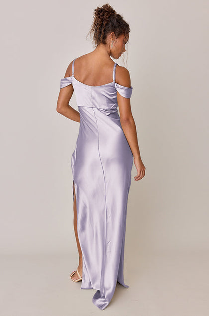 Sienna Satin Dress | Made To Order | Light Lavender