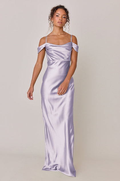 Sienna Satin Dress | Made To Order | Light Lavender