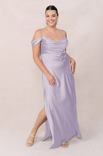Sienna Satin Dress | Made To Order | Light Lavender