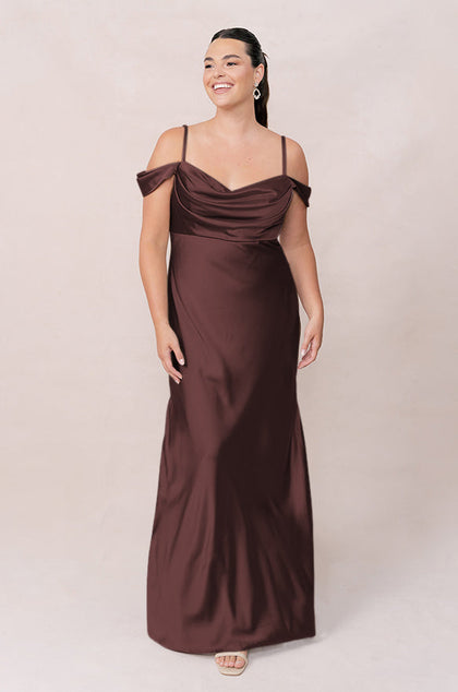 Sienna Satin Dress | Mahogany