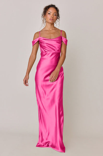 Sienna Satin Dress | Made To Order | Malibu Pink