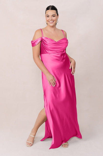 Sienna Satin Dress | Made To Order | Malibu Pink