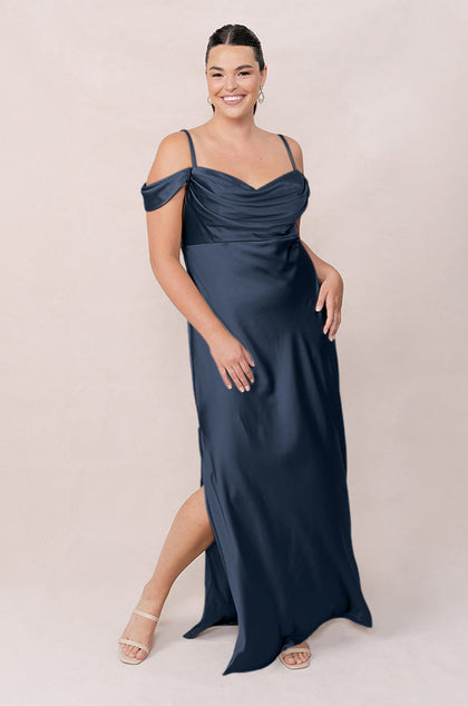 Sienna Satin Dress | Made To Order | Romantic Blue