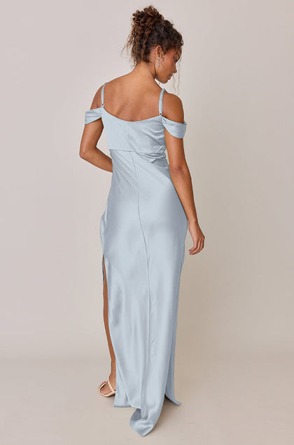 Sienna Satin Dress | Made To Order | Sky Blue