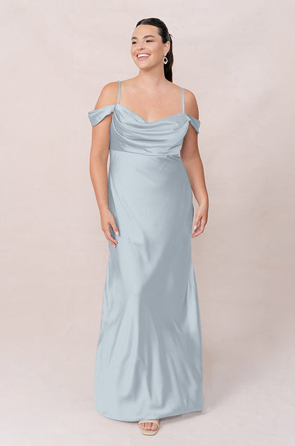 Sienna Satin Dress | Made To Order | Sky Blue