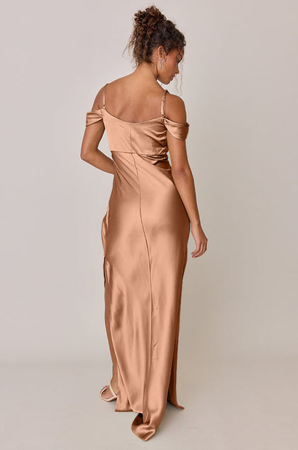 Sienna Satin Dress | Made To Order | Toffee