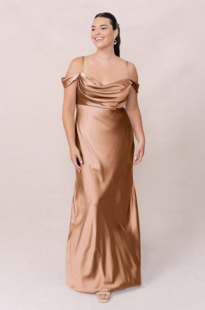 Sienna Satin Dress | Made To Order | Toffee