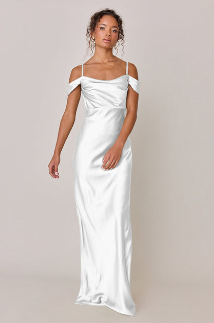 Sienna Satin Dress | Made To Order | White Pearl