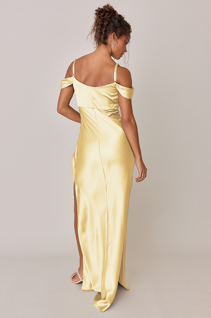 Sienna Satin Dress | Made To Order | Yellow