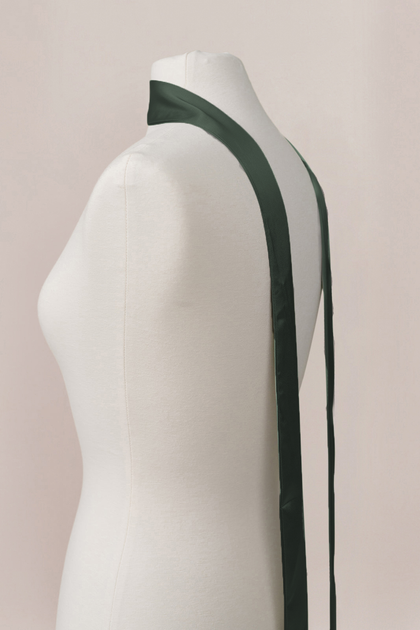 Satin Skinny Scarf | Made To Order | Deep Olive