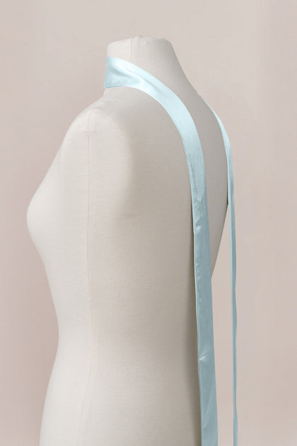 Satin Skinny Scarf | Made To Order | Light Blue