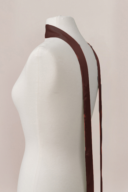 Satin Skinny Scarf | Made To Order | Mahogany