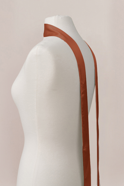 Satin Skinny Scarf | Made To Order | Rust
