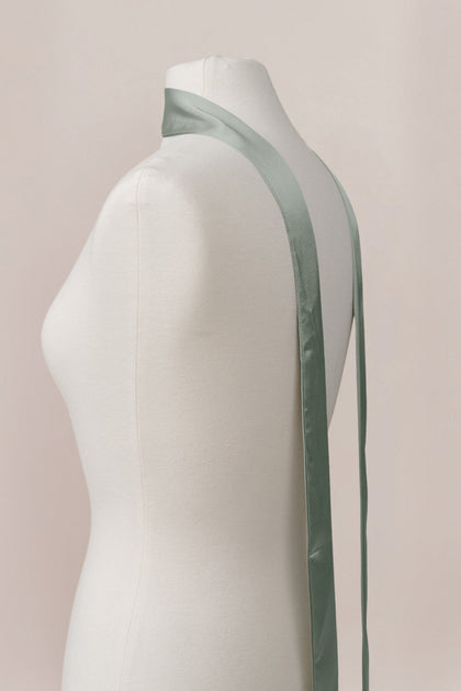 Satin Skinny Scarf | Made To Order | Sage