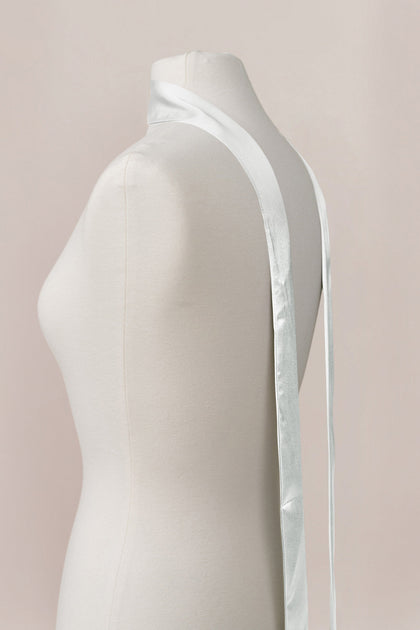 Satin Skinny Scarf | Made To Order | Soft Champagne