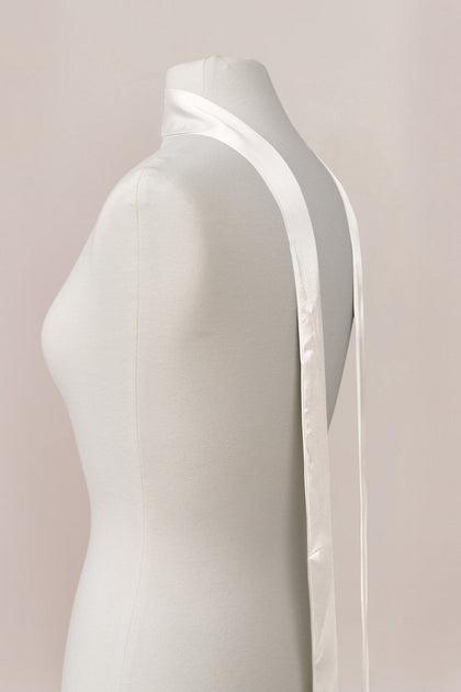 Satin Skinny Scarf | Made To Order | White Pearl
