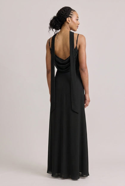 Chiffon Skinny Scarf | Made To Order | Black