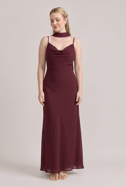 Chiffon Skinny Scarf | Made To Order | Cabernet