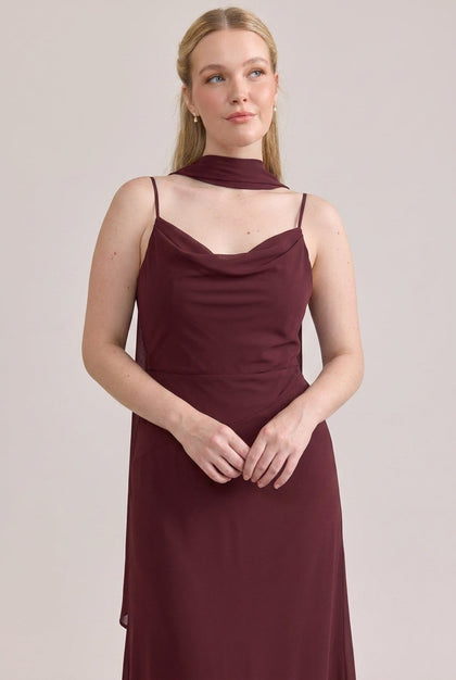Chiffon Skinny Scarf | Made To Order | Cabernet