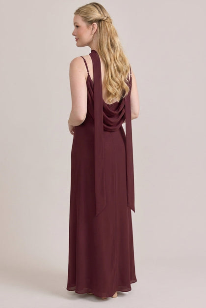 Chiffon Skinny Scarf | Made To Order | Cabernet
