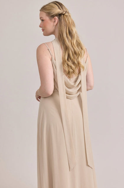 Chiffon Skinny Scarf | Champagne
