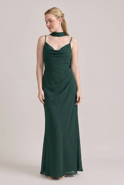 Chiffon Skinny Scarf | Made To Order | Classic Emerald