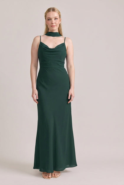 Chiffon Skinny Scarf | Made To Order | Classic Emerald