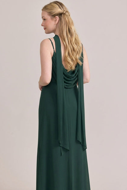 Chiffon Skinny Scarf | Made To Order | Classic Emerald