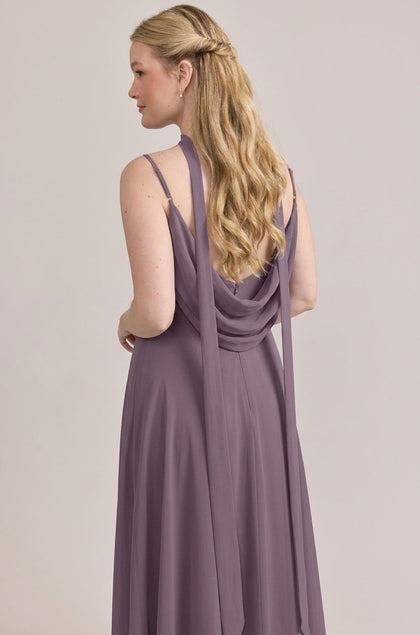 Chiffon Skinny Scarf | Made To Order | Dusty Purple