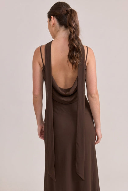 Chiffon Skinny Scarf | Made To Order | Espresso
