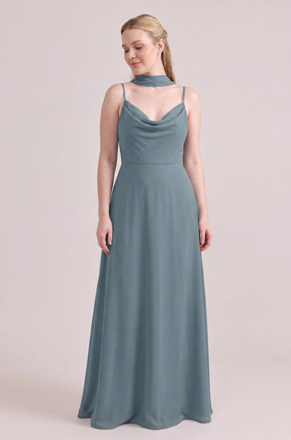 Chiffon Skinny Scarf | Made To Order | Eucalyptus