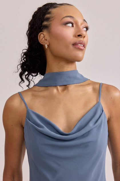 Chiffon Skinny Scarf | Made To Order | French Blue