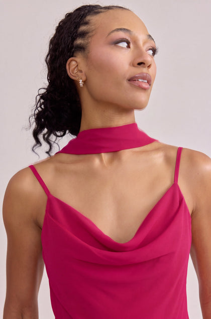 Chiffon Skinny Scarf | Made To Order | Hot Pink