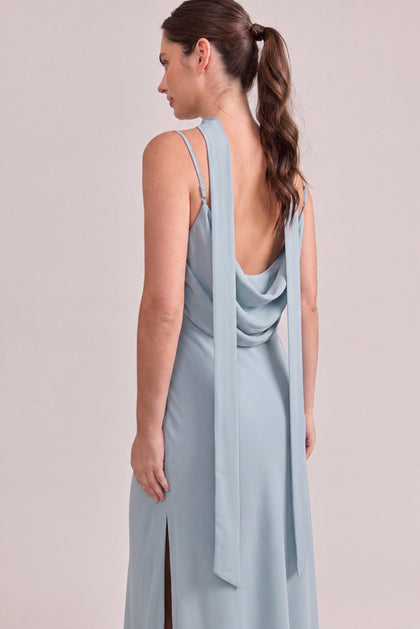 Chiffon Skinny Scarf | Made To Order | Light Blue