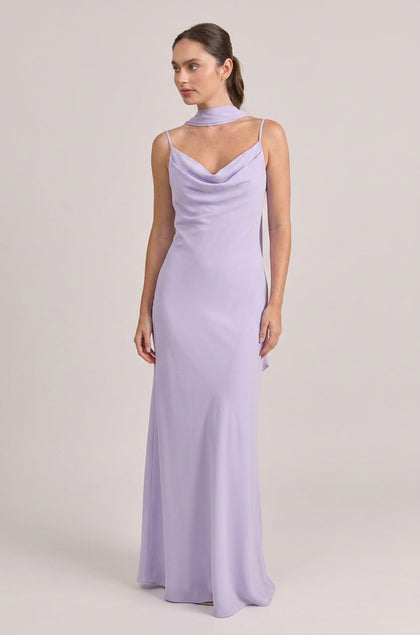 Chiffon Skinny Scarf | Made To Order | Light Lavender