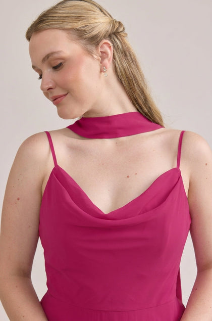 Chiffon Skinny Scarf | Made To Order | Malibu Pink