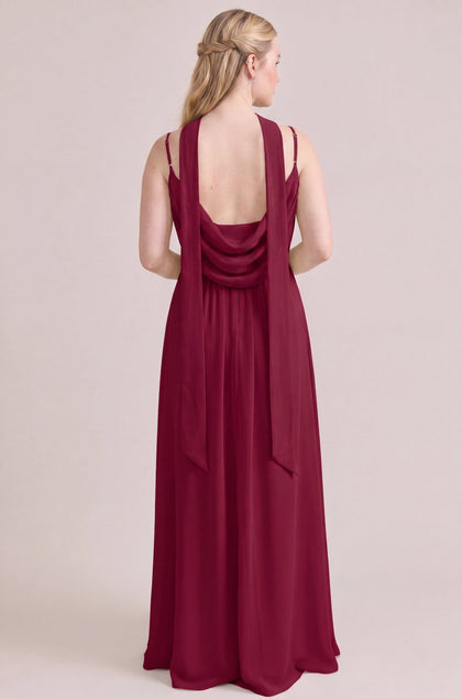 Chiffon Skinny Scarf | Made To Order | Marsala