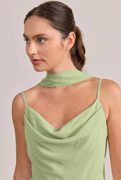 Chiffon Skinny Scarf | Made To Order | Matcha
