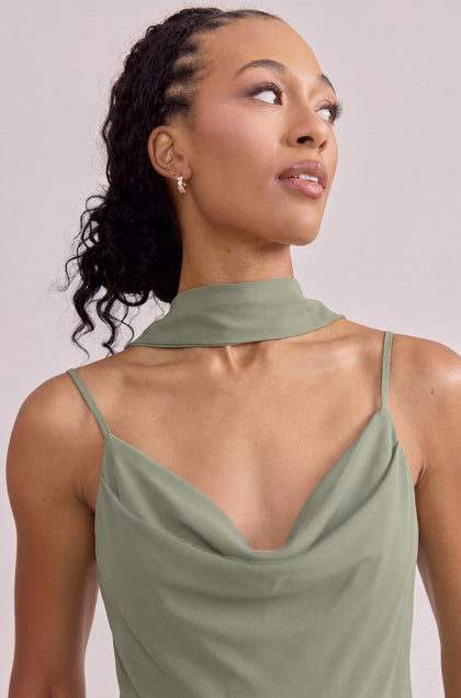 Chiffon Skinny Scarf | Made To Order | Moss