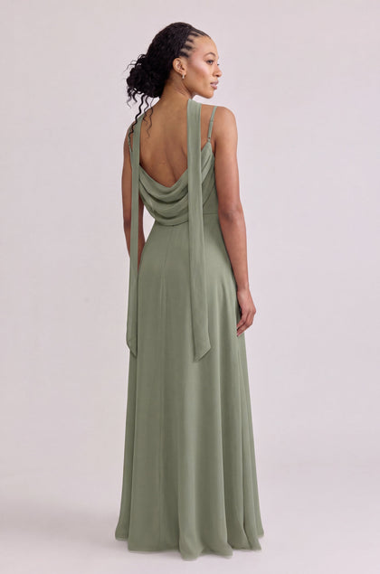 Chiffon Skinny Scarf | Made To Order | Moss