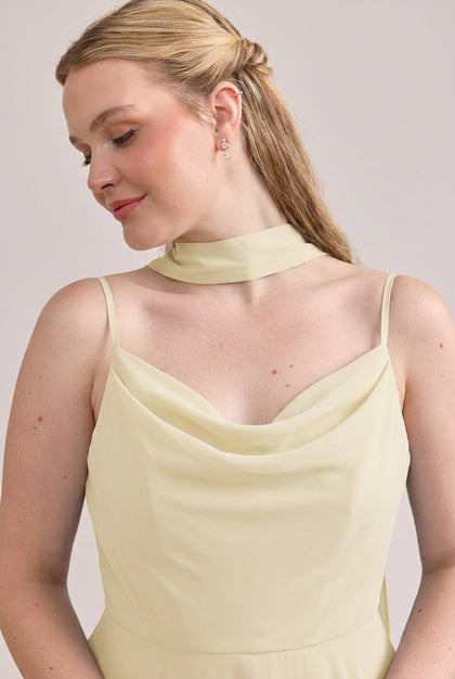 Chiffon Skinny Scarf | Made To Order | Pale Yellow