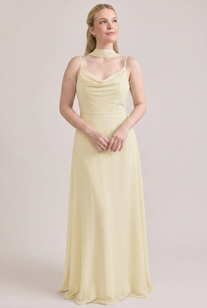 Chiffon Skinny Scarf | Made To Order | Pale Yellow