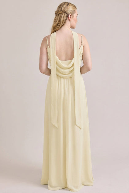 Chiffon Skinny Scarf | Pale Yellow