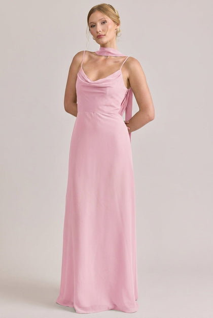 Chiffon Skinny Scarf | Perfect Pink