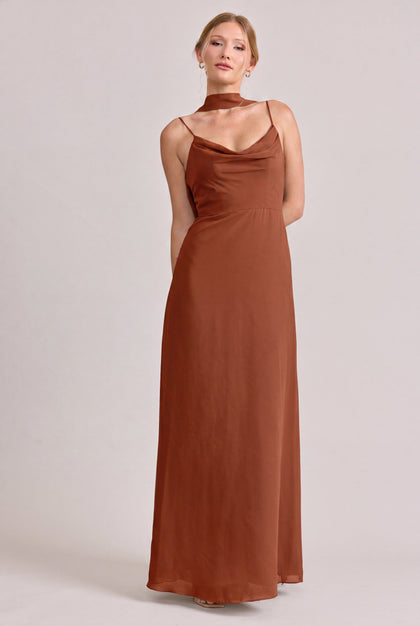 Chiffon Skinny Scarf | Made To Order | Rust