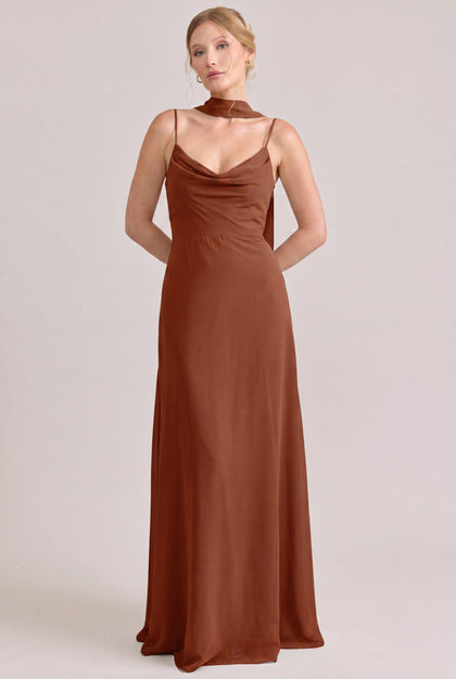 Chiffon Skinny Scarf | Made To Order | Rust