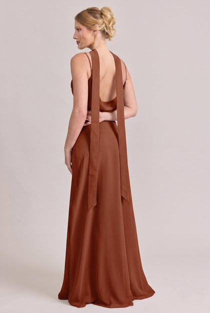 Chiffon Skinny Scarf | Made To Order | Rust