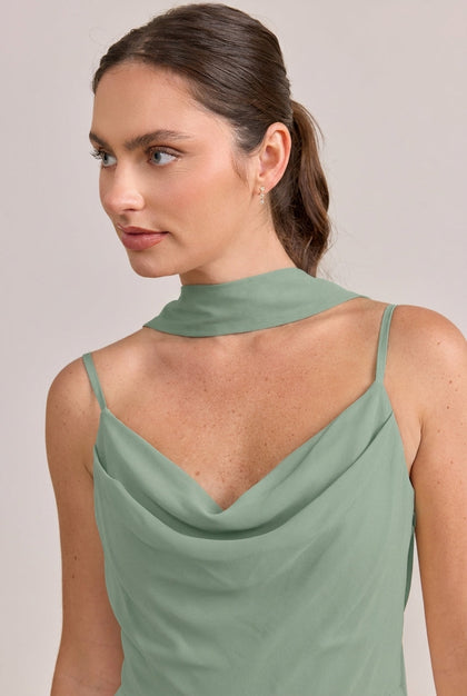 Chiffon Skinny Scarf | Made To Order | Sage